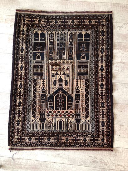 null Fine and original Afghan of prayer, from Turkmen nomadic tribes, circa 1960/70.

Carpet,...