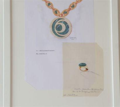 null Philippe DELOISON (XXè) pour BULGARI. 

Dessin préparatoire pour le Collier...