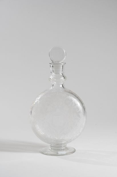 BACCARAT. Crystal decanter with flattened...