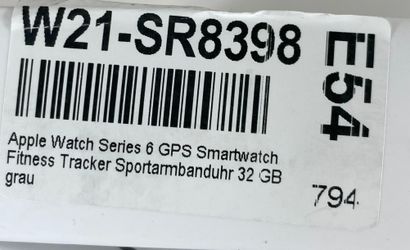 null Apple Watch Series 6 GPS, gray, fonctionnel, comme neuf, boite d'origine, avec...