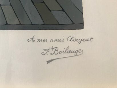  Fernand BOILAUGES (1891-1991) 
Imprimeur Lithographe 
Lithographie, signée en bas...