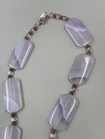 null Long necklace composed of 7 rows of mother-of-pearl beads joined by a row of...