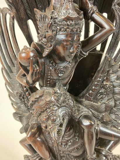 null Altar sculpture representing Garuda, eagle-man surmounted by Vishnu.

Height:...