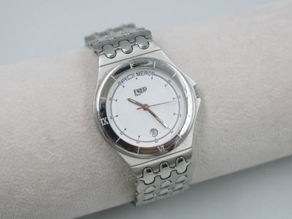 null FRED. 

Steel bracelet watch model "La Tigresse", round dial, with folding clasp.

Signed...