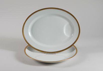 null HAVILAND, LIMOGES

Set of two dishes, a large oval dish and a large round dish...