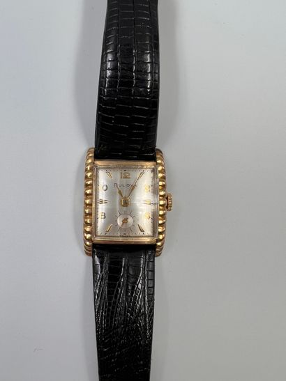 null 
BULOWA 




Lady's wristwatch, metal case with radiating gadroons, the dial...