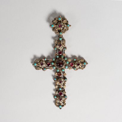 Austro-Hungarian cross in silver and silver...