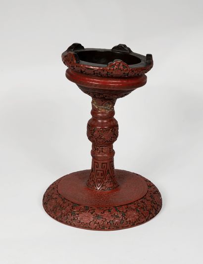 null CHINA, Qing dynasty (1644-1912)

Cup on high pedestal decorated in its center...