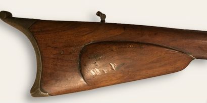 null Rifle of shooting to percussion.

Barrel with sides (remainders of stripe),...