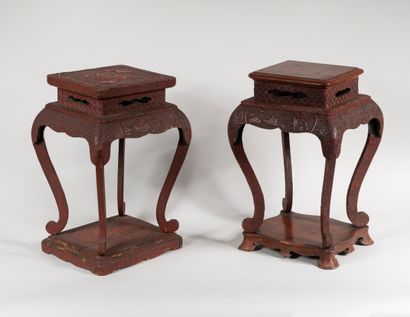 CHINA, circa 1900

Two pedestal tables with...