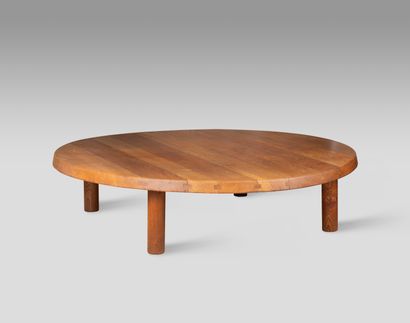 null Pierre CHAPO (1927-1987)

Exceptional circular coffee table in elm model T02M

On...
