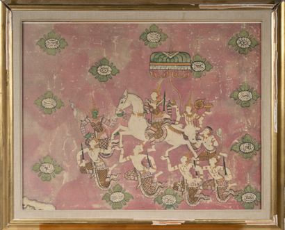 null THAILAND, early 20th century

Painting representing an armed rider, protected...