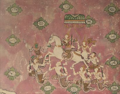 null THAILAND, early 20th century

Painting representing an armed rider, protected...