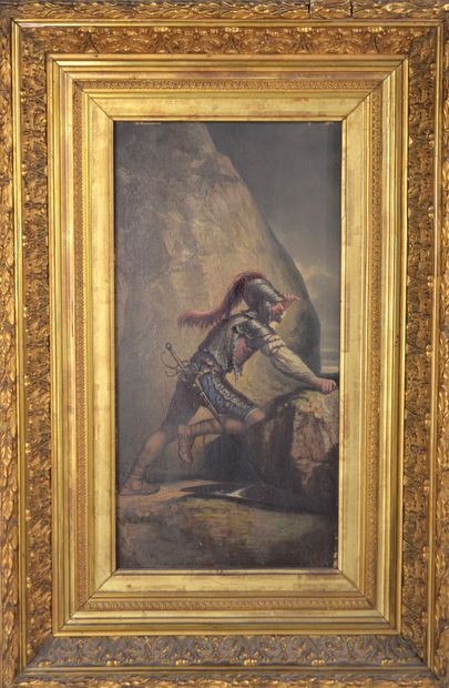 null ITALIAN SCHOOL, 19th century

Soldier at his lookout post 

Oil on panel 

41...