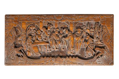 null modern CHINA

Chest abundantly carved with animated scenes. including immortals...