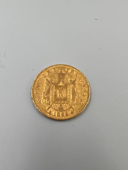 Napoleon III, 20 francs gold coin, 1866,...