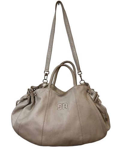 null SONIA RYKIEL
Large shoulder bag in off-white grained leather - Embossed on the...