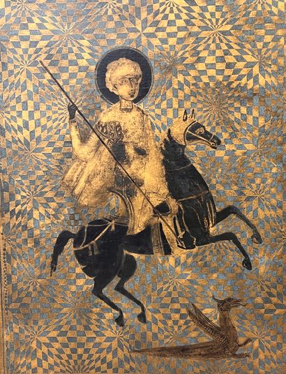 null Jacques CHARRIER (1936)
Saint georges 
Stencil on canvas, signed, dedicated...