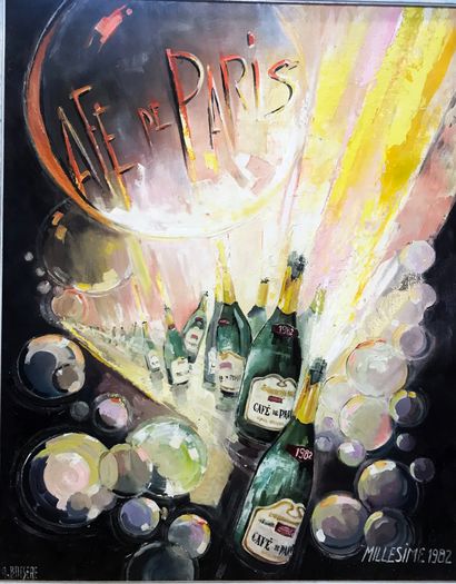 null André BATSERE (1924 - 2016)
Café de Paris - Vintage 1982 - Champagne
Oil on...
