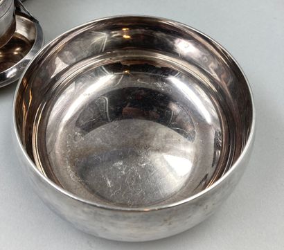 null Set of silver plated metal including a CHRISTOFLE coffee pot, a CHRISTOFLE pocket...