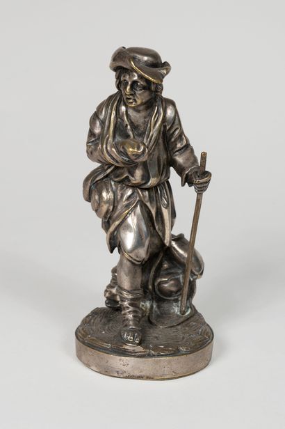 null 19th century FRENCH school 
Beggar
Proof in silver plated bronze. 
Height: ...