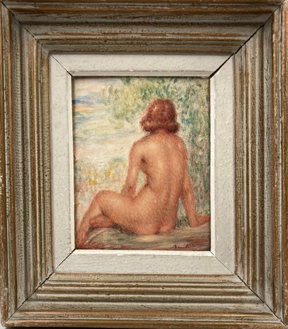 null Lucien BOULIER
Nude from behind
Oil on cardboard, signed lower right 
19 x 14,20...