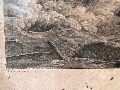 null Lot including : 
- The dangers of the sea after Vernet, Terbaud sculptor. Engraving....