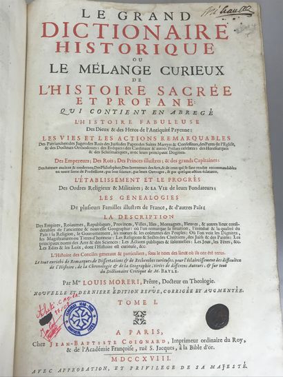 null MORERI Louys (1643-1680)
Le Grand Dictionnaire historique ou Le Mélange curieux...