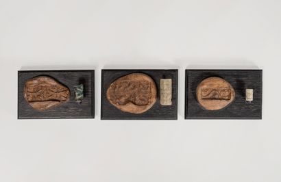 null Trois sceaux-cylindres en pierre
Age du Bronze, 2e millénaire avant J.-C. 
Présentation...