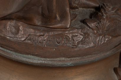 null A GAUDEL (XIXè)
Le Printemps 
Sculpture en bronze à patine brune signée sur...