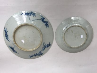 null CHINE, XIXème et XXème siècle.
Lot comprenant un plat et une assiette en porcelaine...