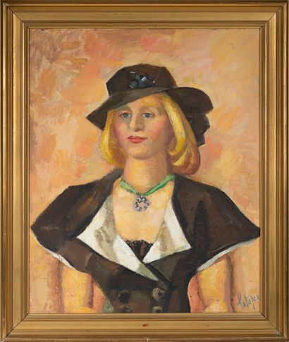 null Louis Arthur Robert LATAPIE (1891-1972)
Portrait de la femme du peintre, "A...