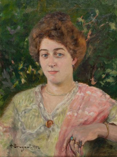 null Henri BRUGNOT (1874-1940)
Portrait d'une élégante, 1902
Huile sur toile, signée...