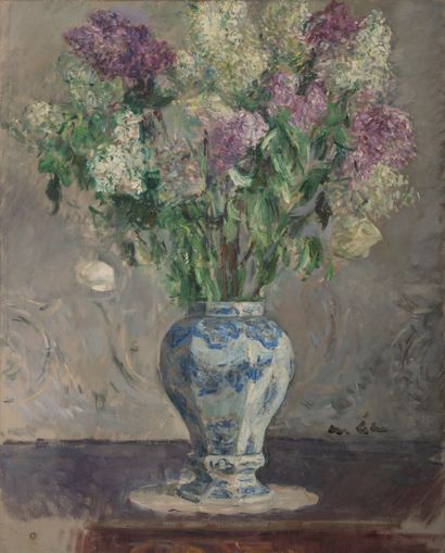 null Maurice LOBRE (1862-1951)
Vase au bouquet de lilas
Huile sur toile, signée
81...