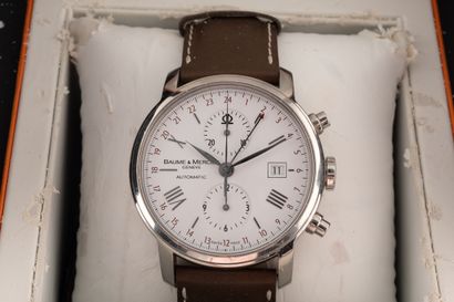 null BAUME ET MERCIER.
Modèle Classima.
Montre bracelet chronographe en acier. Boîtier...