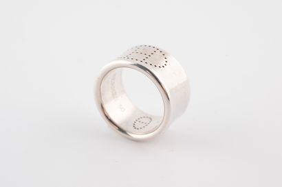 null HERMÈS Paris 
Modèle "Eclipse"
Bague bandeau en argent 925/°° gravée d'un "H"...