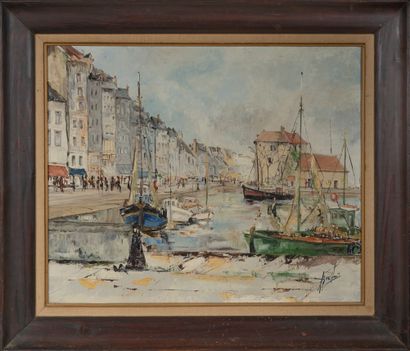 null José AZOULAÏ (1925)
Le Port de Honfleur
Huile sur toile, signée en bas à droite
51...