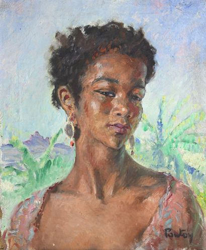 null Henri-Jean PONTOY (1888-1968)
Portrait d'une jeune femme
Huile sur toile, signée...