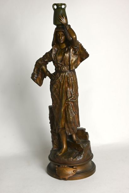 null Gaston Veuvenot LEROUX (1854-1942)
Rebecca 
Sculpture en bronze signée sur la...
