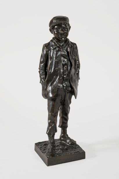 null Alfred Egide CRICK (1858-1931)
Le Gavroche 
Sculpture en bronze, signée et titrée...