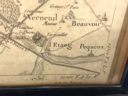null CARTE DE FRANCE levée par ordre du Roy - Première feuille, 1736. 
Paris et ses...