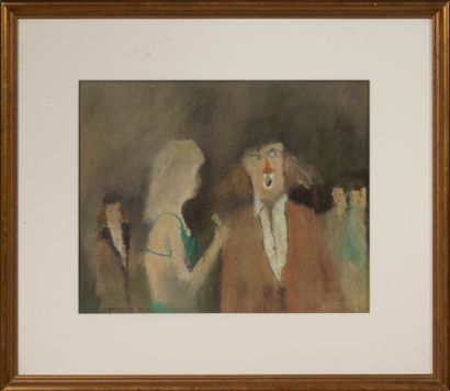 null Guerino PALTENGHI (1935)
Clown 
Huile sur toile, signée en bas à gauche. 
31,5...