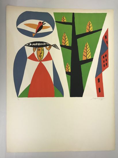null Léopold SURVAGE (1879-1968)
L'arbre de vie 
Lithographie signée et datée (19)63...