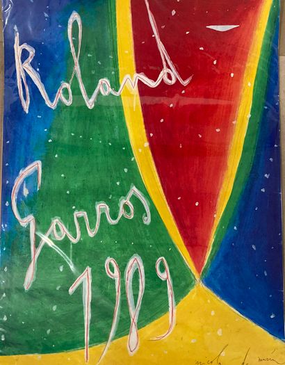 null Affiche du tournoi Roland Garros, 1989
Affiche offset en couleurs, d'après une...
