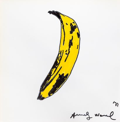 null Andy WARHOL (1928-1987), d'après
Banane, 1977
Dessin aux marqueurs sur papier
Porte...