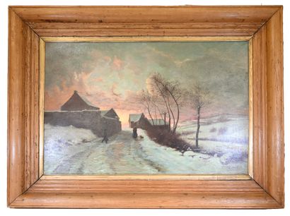 null Antoine CHINTREUIL (1814-1873)
Paysage de rivière à l'aube en hiver
Huile sur...