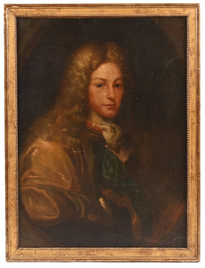null École ANGLAISE, XVIIIè siècle
Portrait d’un gentilhomme à la perruque dans un...
