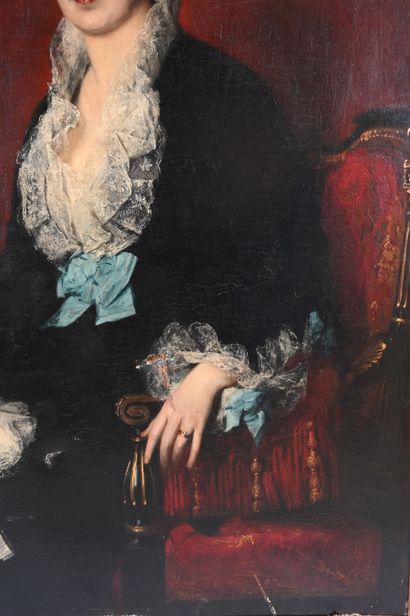 null Toby Edward ROSENTHAL (New Haven 1848 – Munich 1917)
Portrait d’une jeune femme...