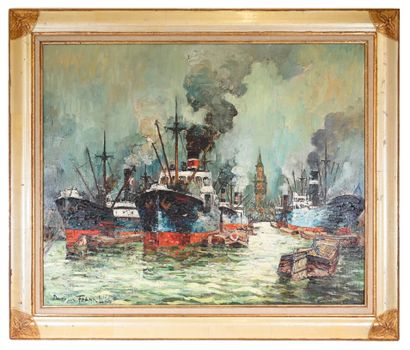 null Franck WILL (1900-1950)
Vue de Dunkerque 
Huile sur toile, signée en bas à gauche...