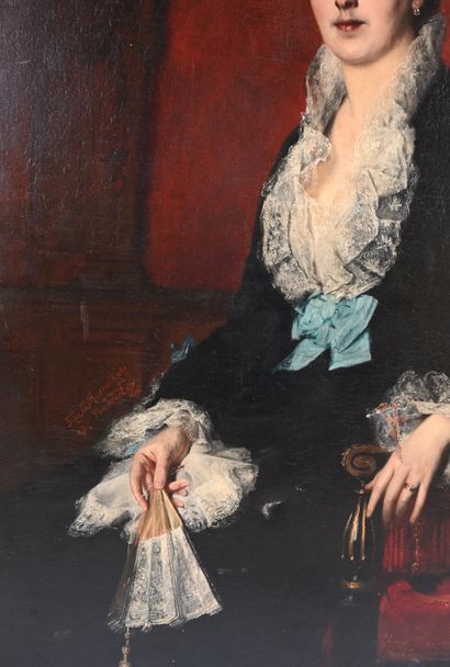 null Toby Edward ROSENTHAL (New Haven 1848 – Munich 1917)
Portrait d’une jeune femme...